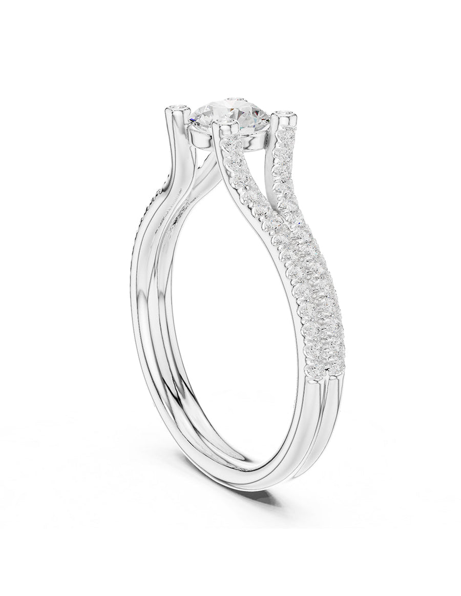 Anillo de compromiso - piedras laterales - AMORE333-RD-LG