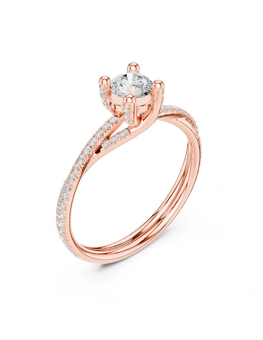 Anillo de compromiso - piedras laterales - AMORE335-RD-LG