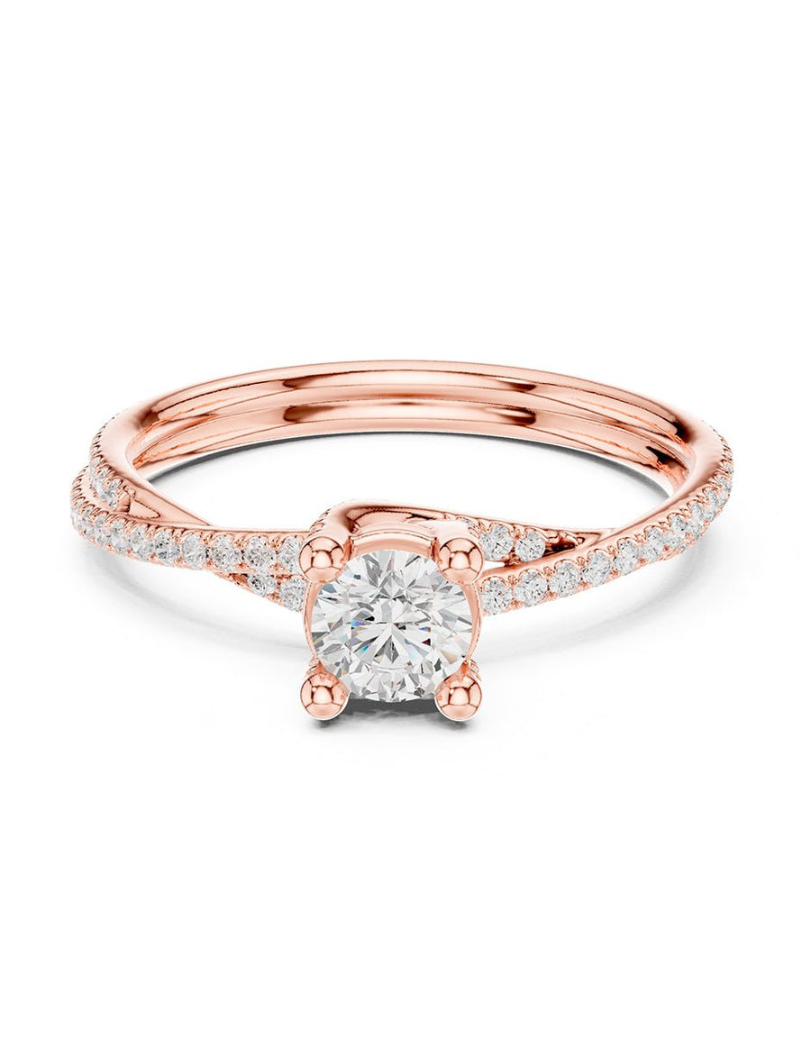 Anillo de compromiso - piedras laterales - AMORE335-RD-LG