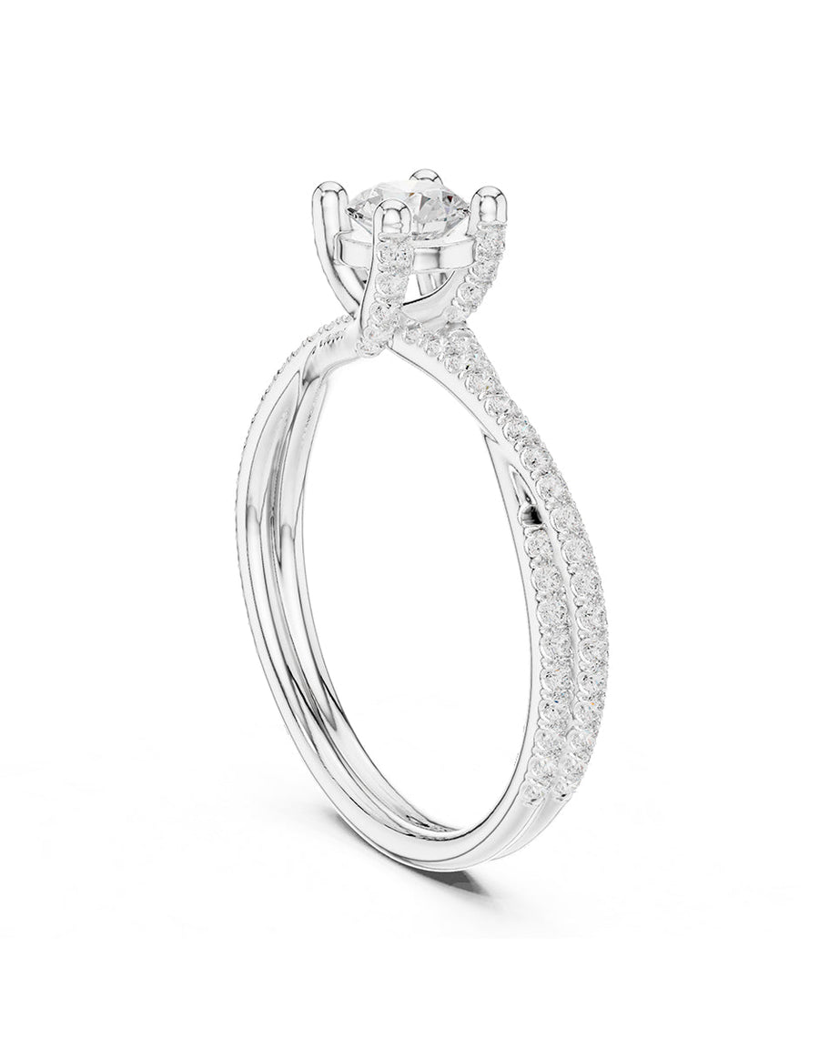 Anillo de compromiso - piedras laterales - AMORE335-RD-LG