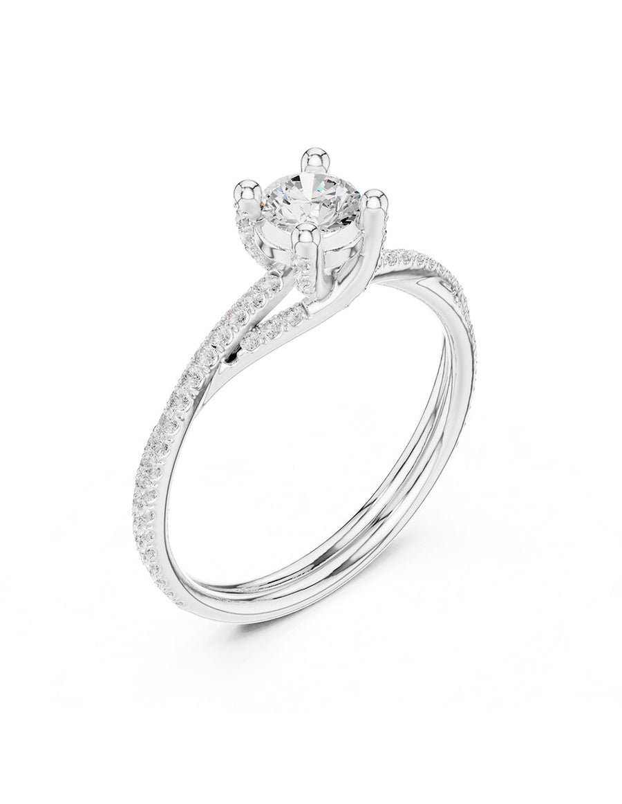 Anillo de compromiso - piedras laterales - AMORE335-RD-LG