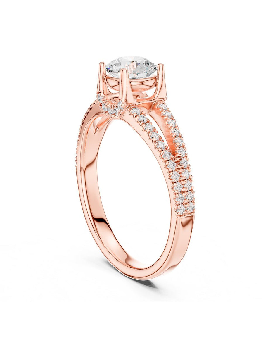 Anillo de compromiso - piedras laterales - AMORE336-RD-LG