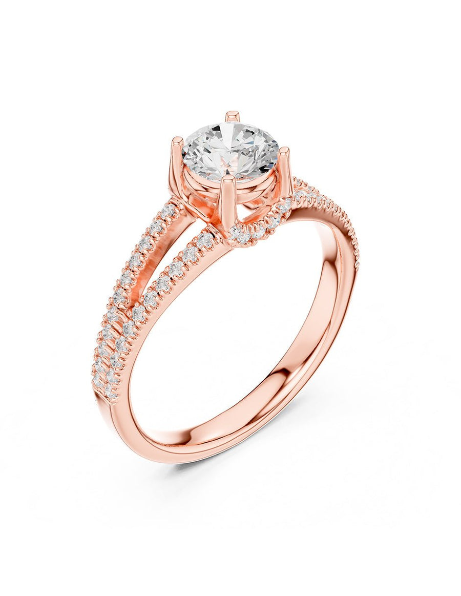 Anillo de compromiso - piedras laterales - AMORE336-RD-LG