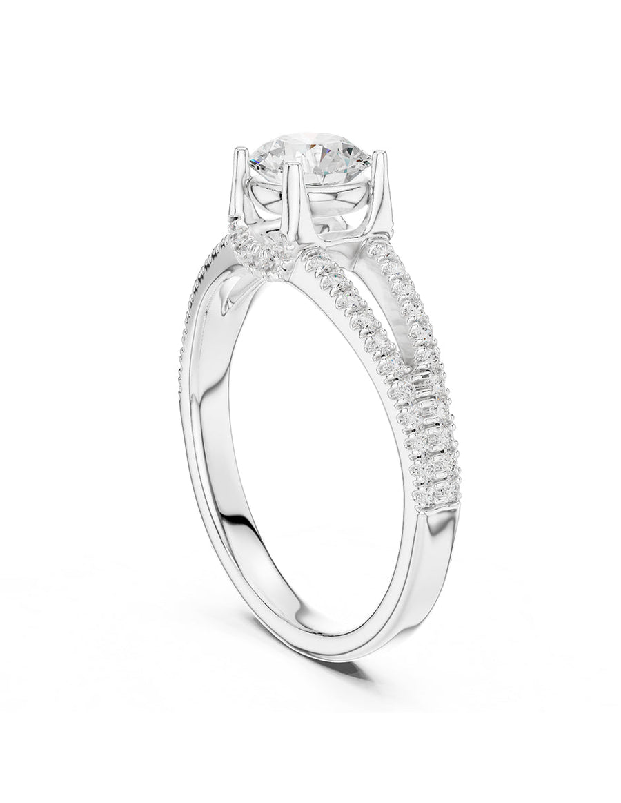 Anillo de compromiso - piedras laterales - AMORE336-RD-LG