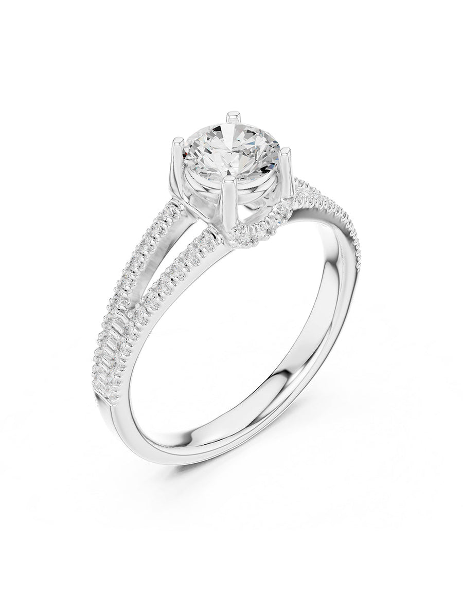 Anillo de compromiso - piedras laterales - AMORE336-RD-LG