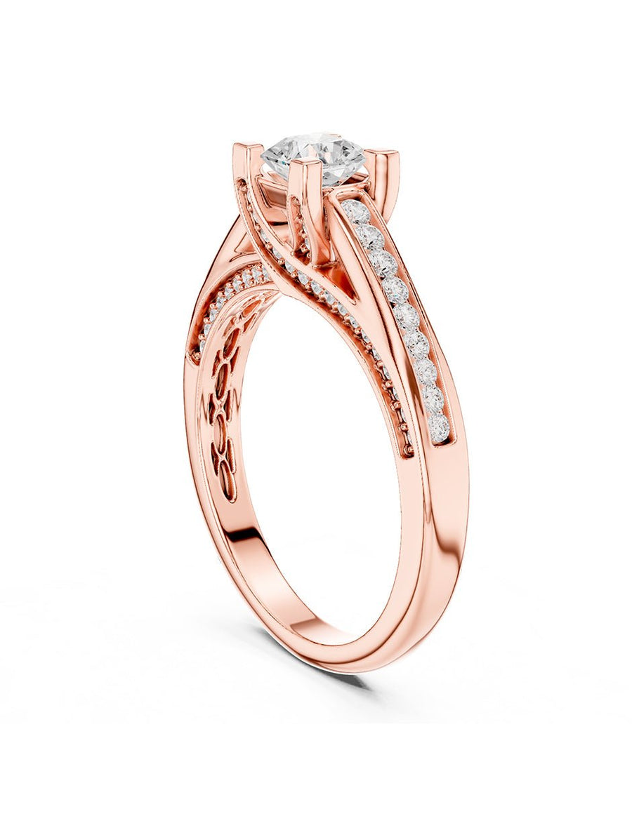 Anillo de compromiso - piedras laterales - AMORE337-CU-LG