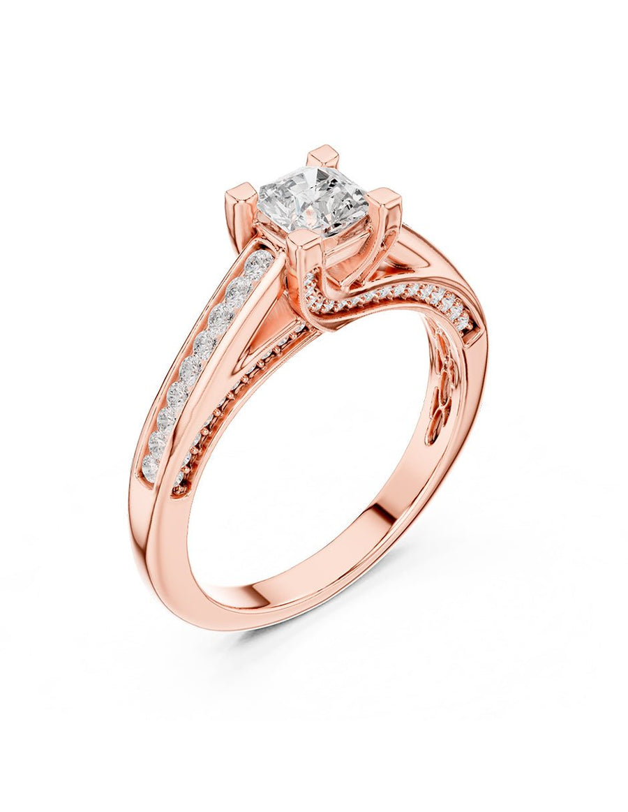 Anillo de compromiso - piedras laterales - AMORE337-CU-LG