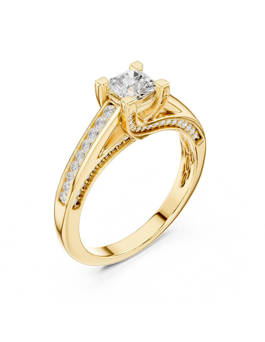 Anillo de compromiso - piedras laterales - AMORE337-CU-LG