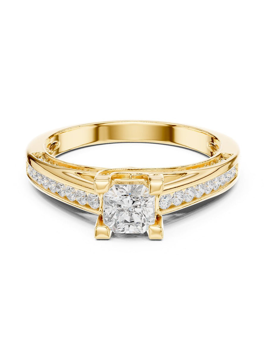 Anillo de compromiso - piedras laterales - AMORE337-CU-LG