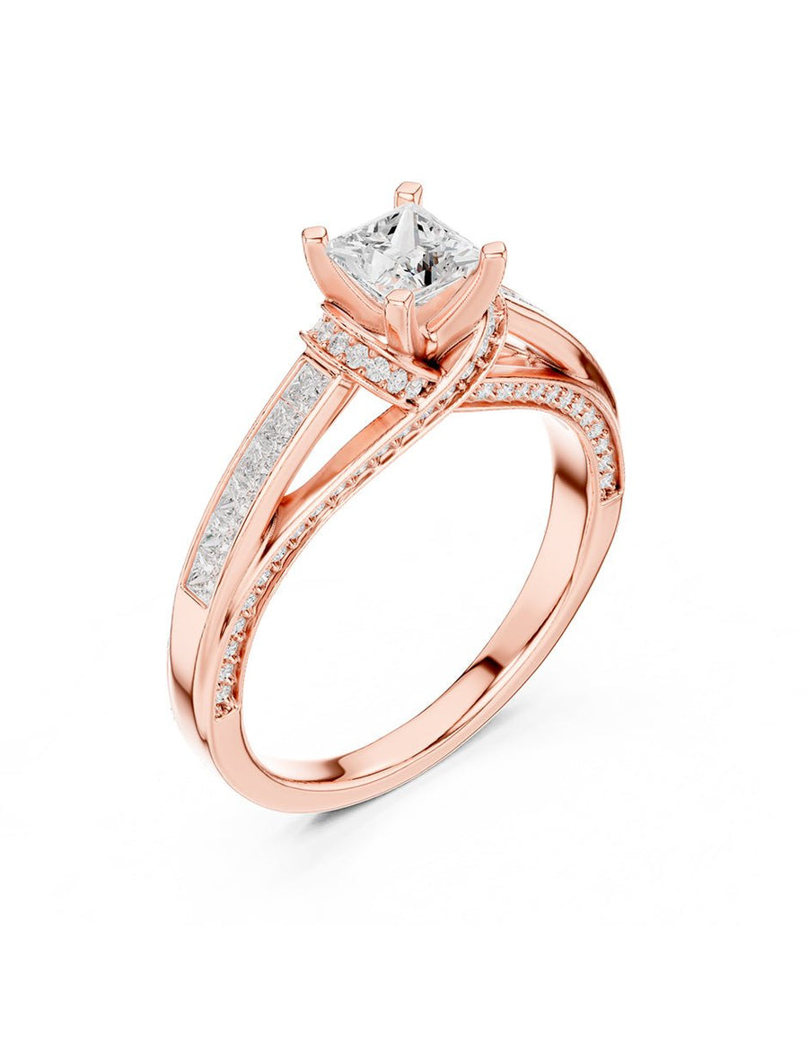 Anillo de compromiso - piedras laterales - AMORE337-PR-LG