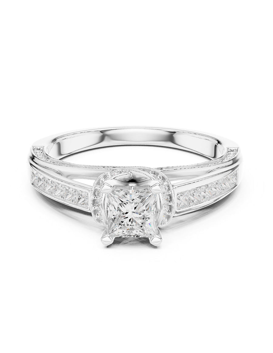 Anillo de compromiso - piedras laterales - AMORE337-PR-LG