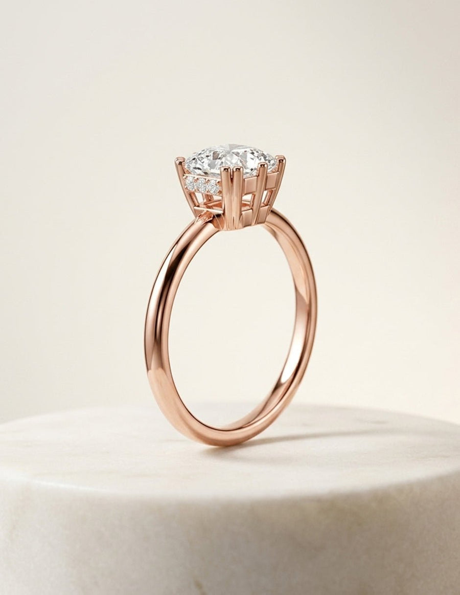 Anillo de compromiso - piedras laterales - AMORE338-AS-LG