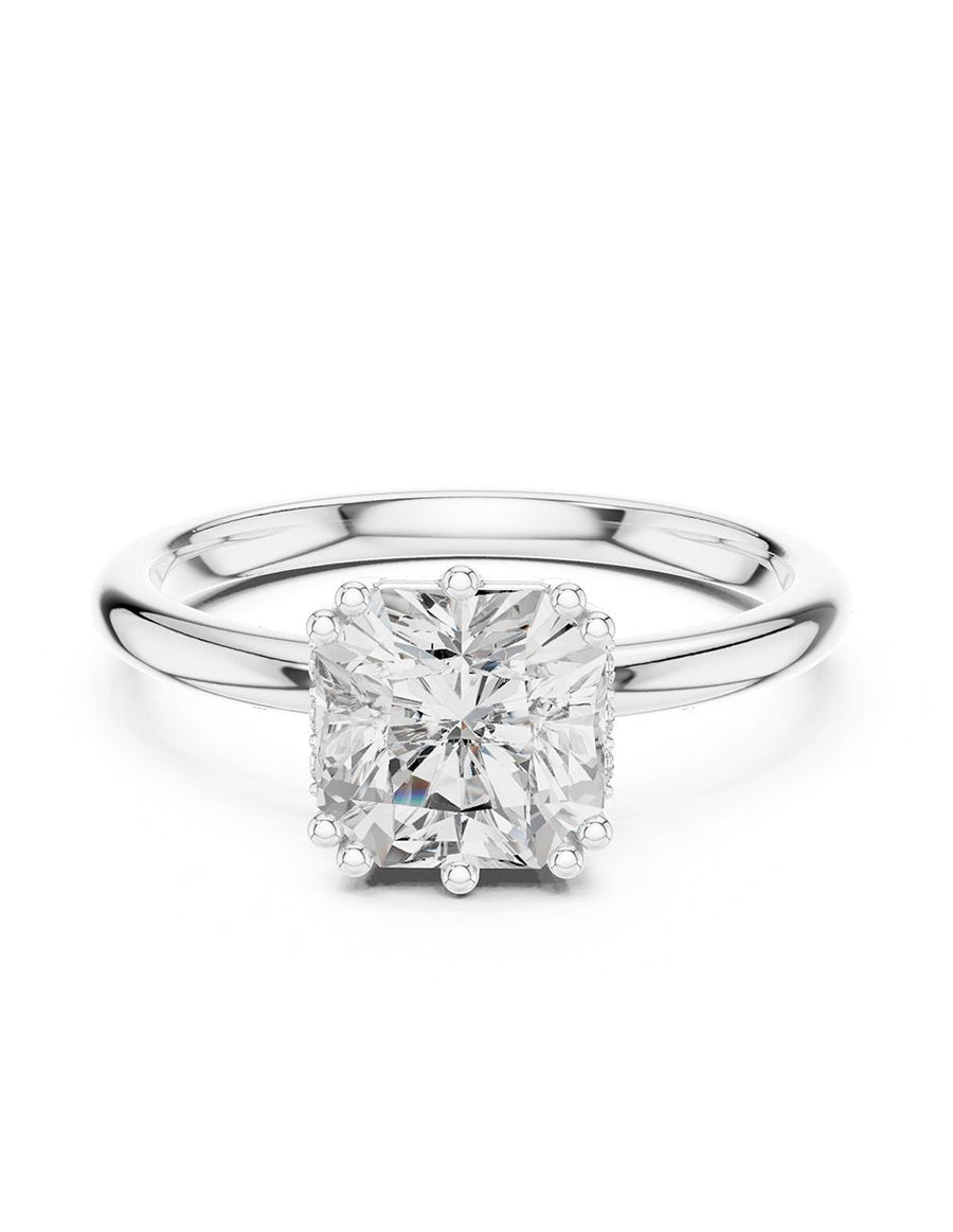 Anillo de compromiso - piedras laterales - AMORE338-AS-LG