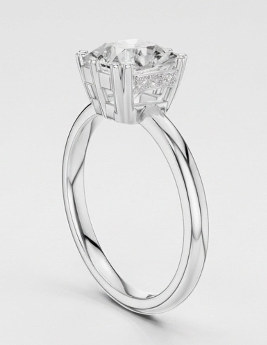 Anillo de compromiso - piedras laterales - AMORE338-AS-LG
