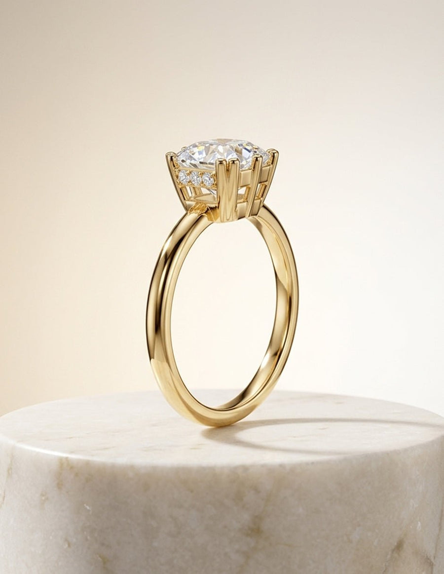 Anillo de compromiso - piedras laterales - AMORE338-AS-LG