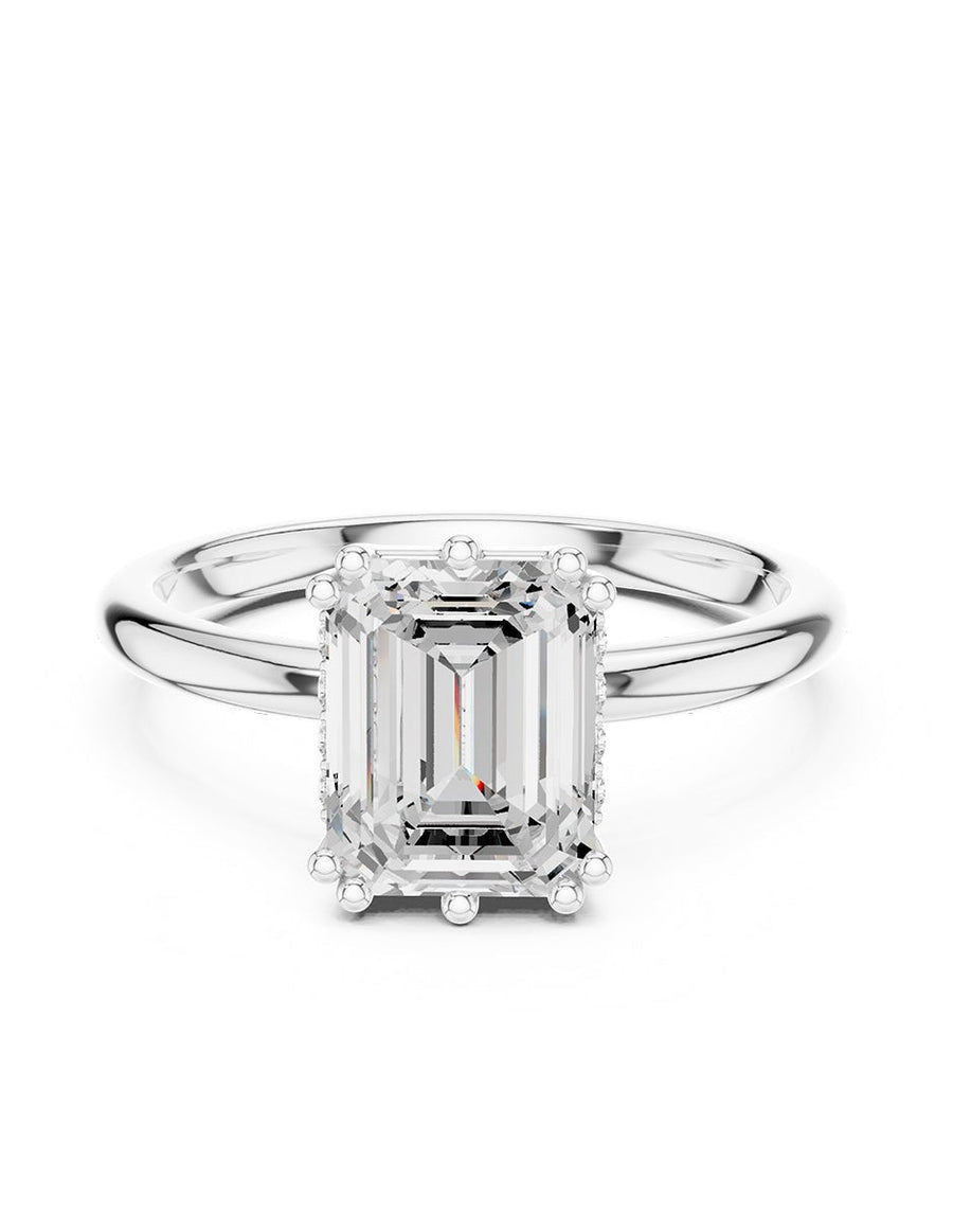 Anillo de compromiso - piedras laterales - AMORE338-EM-LG