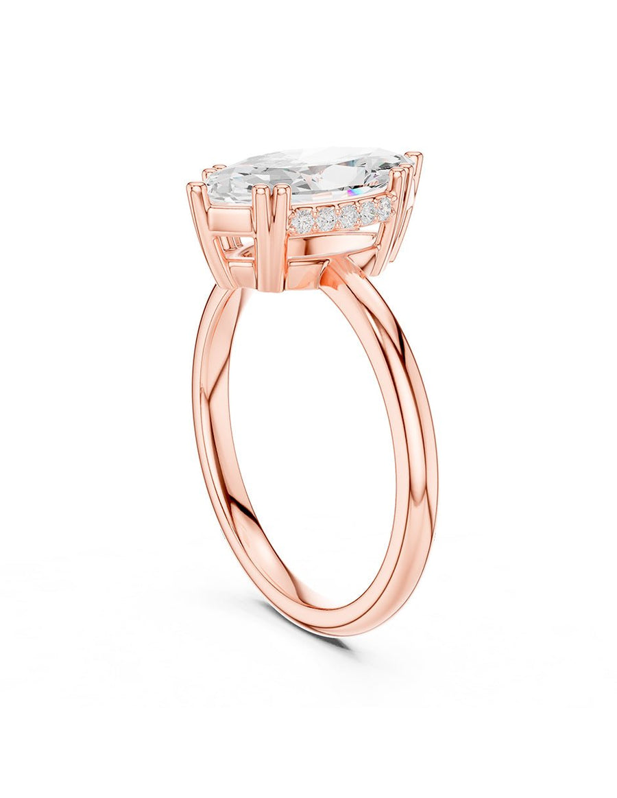 Anillo de compromiso - piedras laterales - AMORE338-MQ-LG