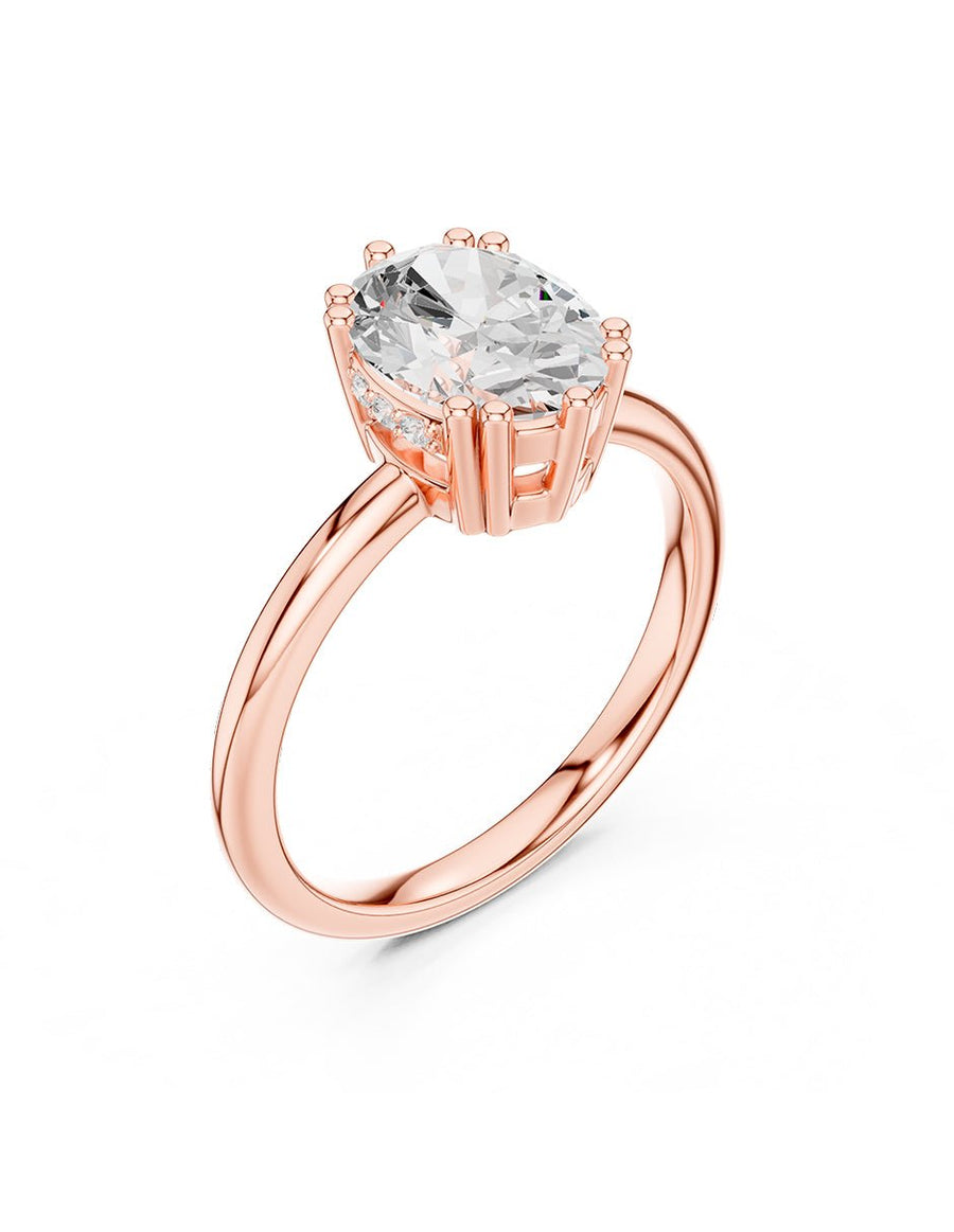 Anillo de compromiso - piedras laterales - AMORE338-OV-LG
