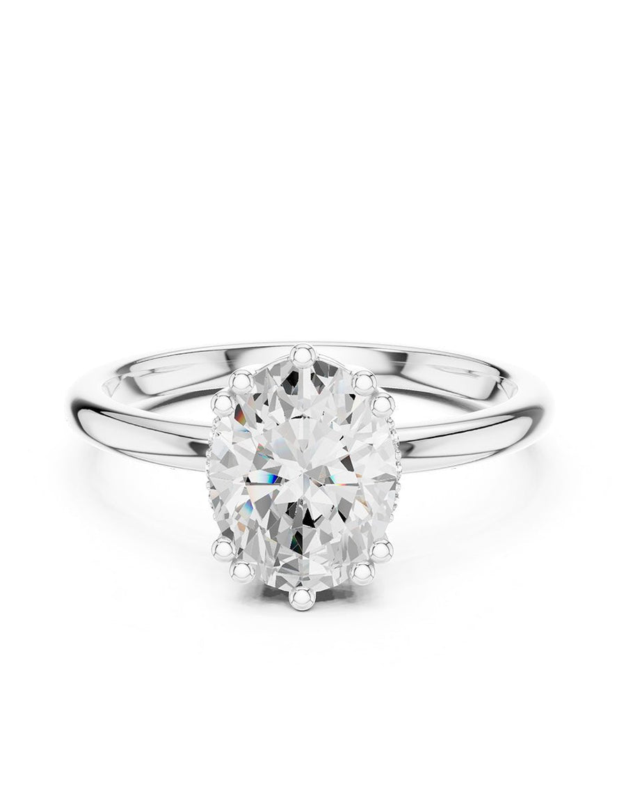 Anillo de compromiso - piedras laterales - AMORE338-OV-LG
