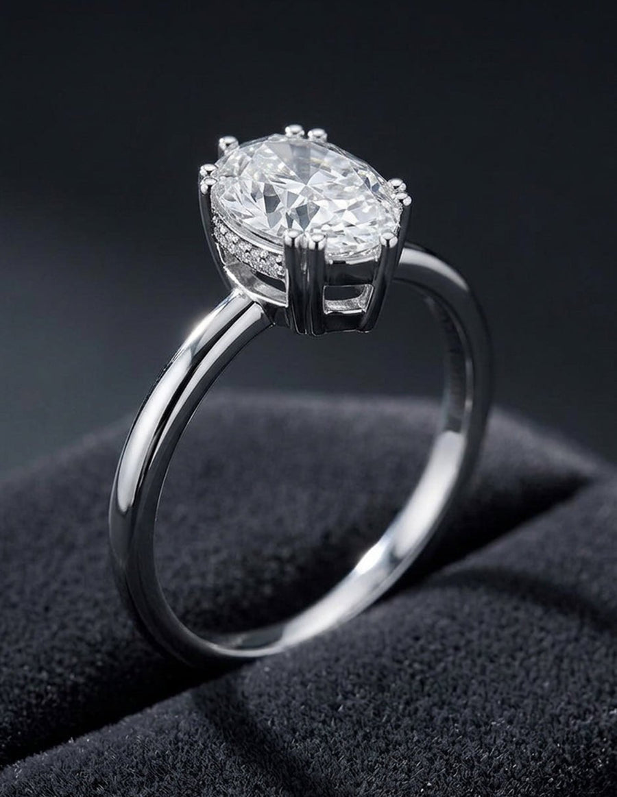 Anillo de compromiso - piedras laterales - AMORE338-PE-LG