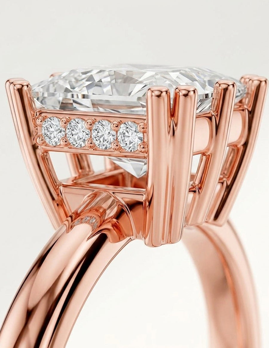 Anillo de compromiso - piedras laterales - AMORE338-PR-LG