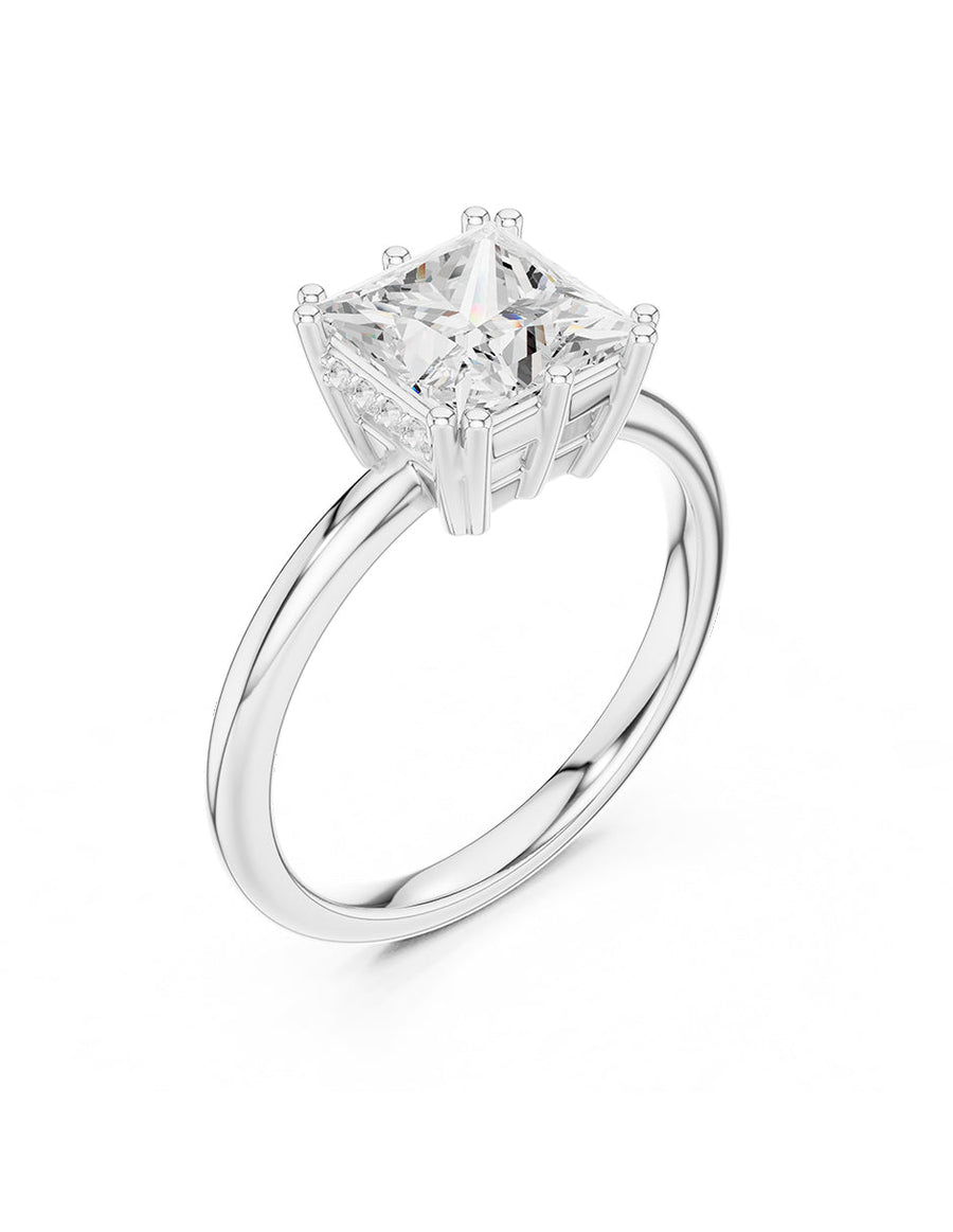 Anillo de compromiso - piedras laterales - AMORE338-PR-LG