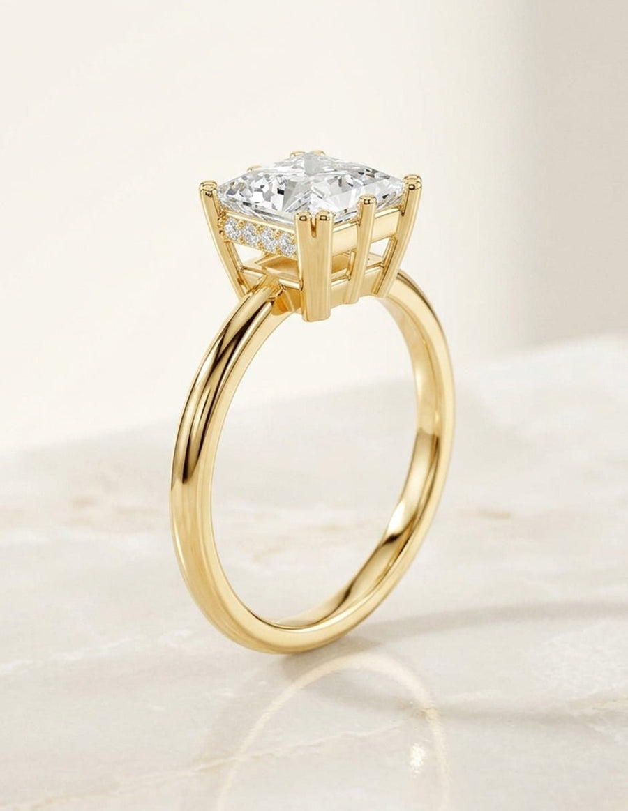 Anillo de compromiso - piedras laterales - AMORE338-PR-LG