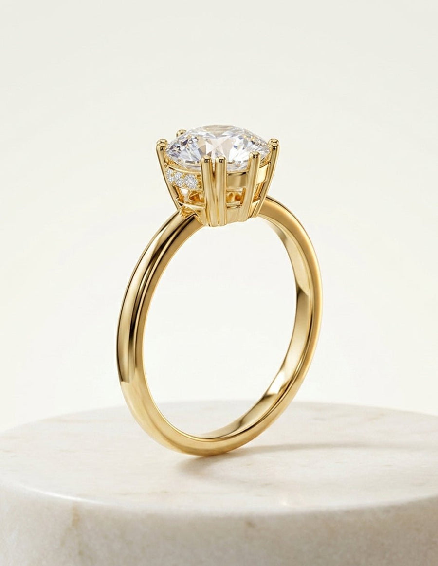 Anillo de compromiso - piedras laterales - AMORE338-RD-LG