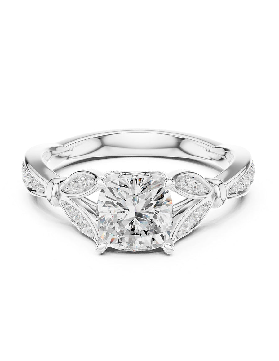 Anillo de compromiso - piedras laterales - AMORE339-CU-LG