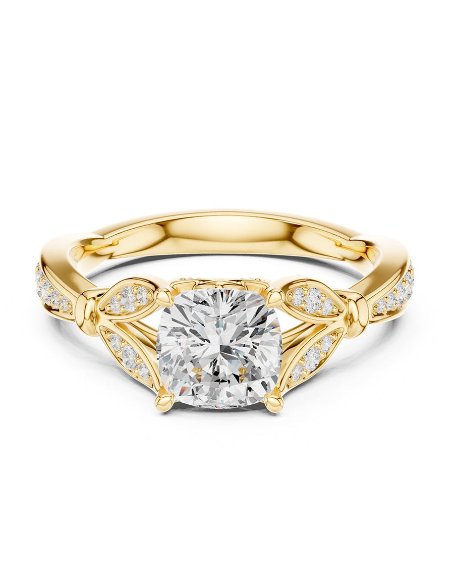 Anillo de compromiso - piedras laterales - AMORE339-CU-LG