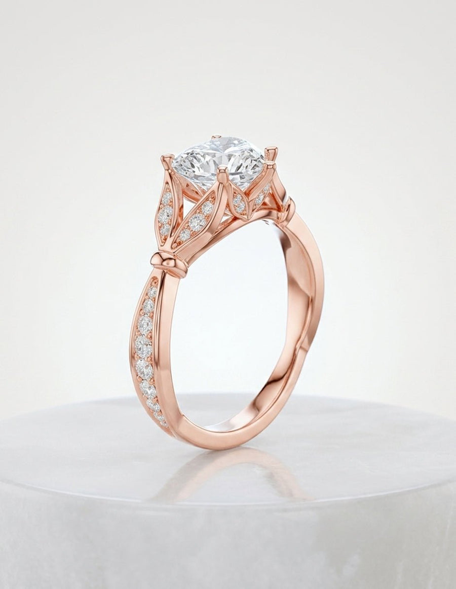 Anillo de compromiso - piedras laterales - AMORE339-HE-LG
