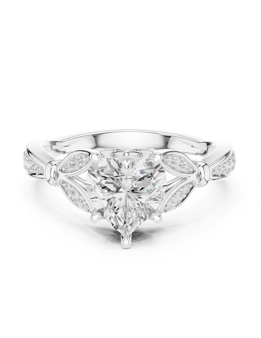Anillo de compromiso - piedras laterales - AMORE339-HE-LG