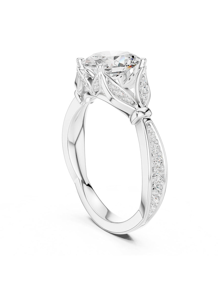 Anillo de compromiso - piedras laterales - AMORE339-OV-LG