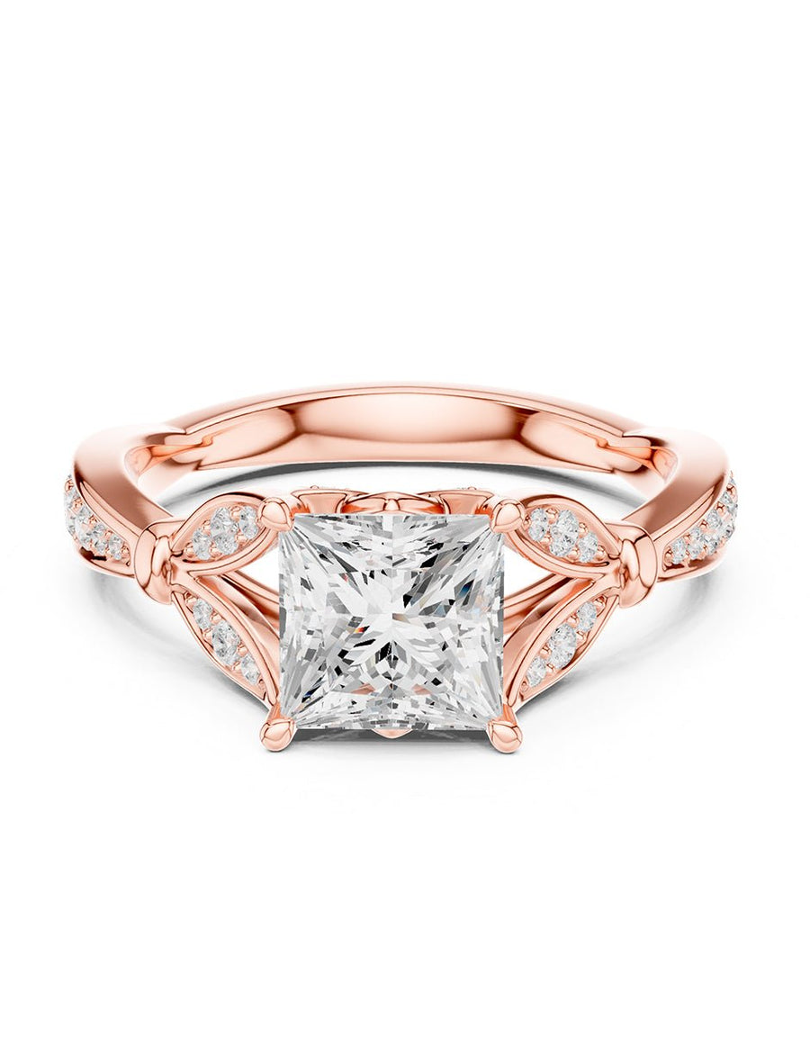 Anillo de compromiso - piedras laterales - AMORE339-PR-LG
