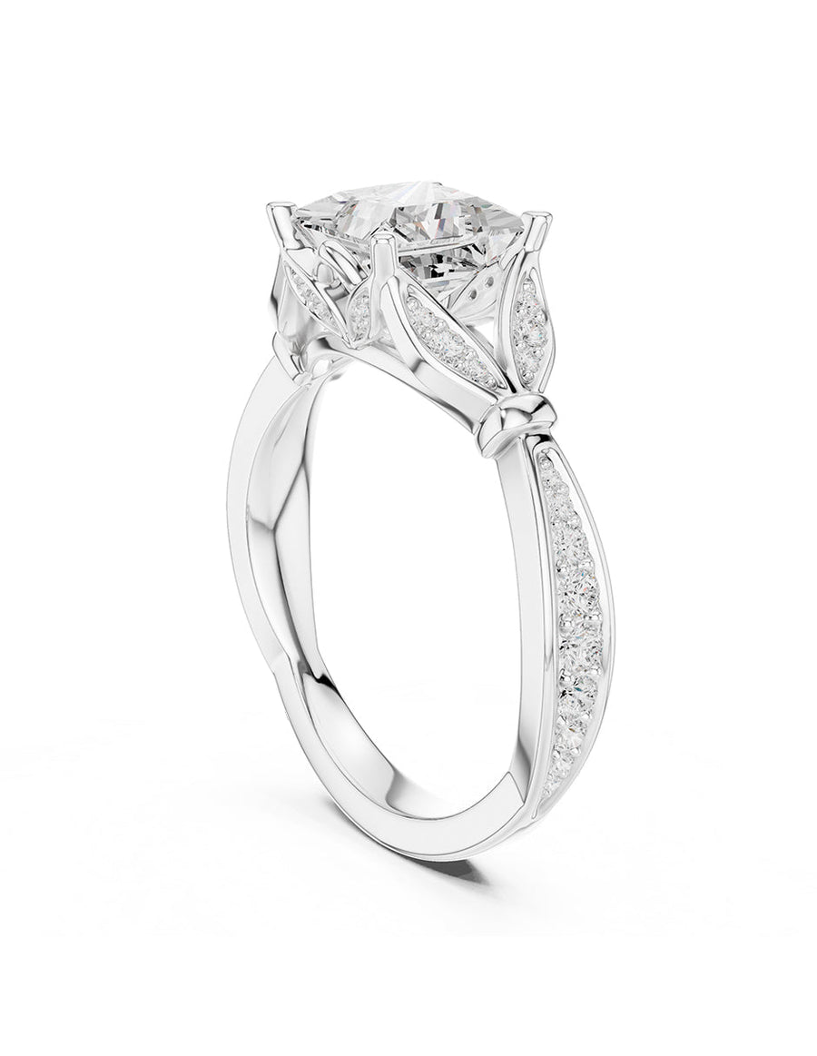 Anillo de compromiso - piedras laterales - AMORE339-PR-LG