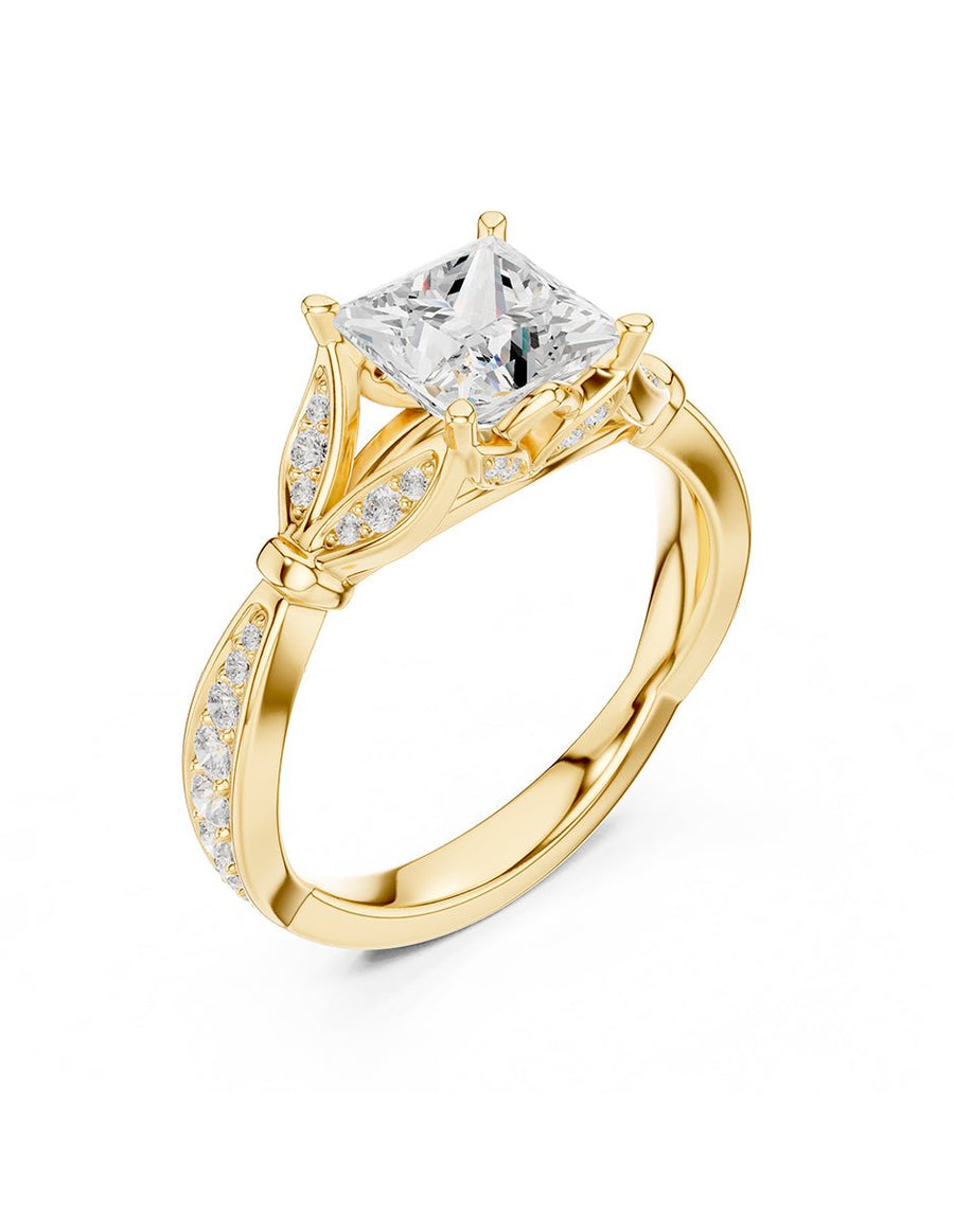 Anillo de compromiso - piedras laterales - AMORE339-PR-LG