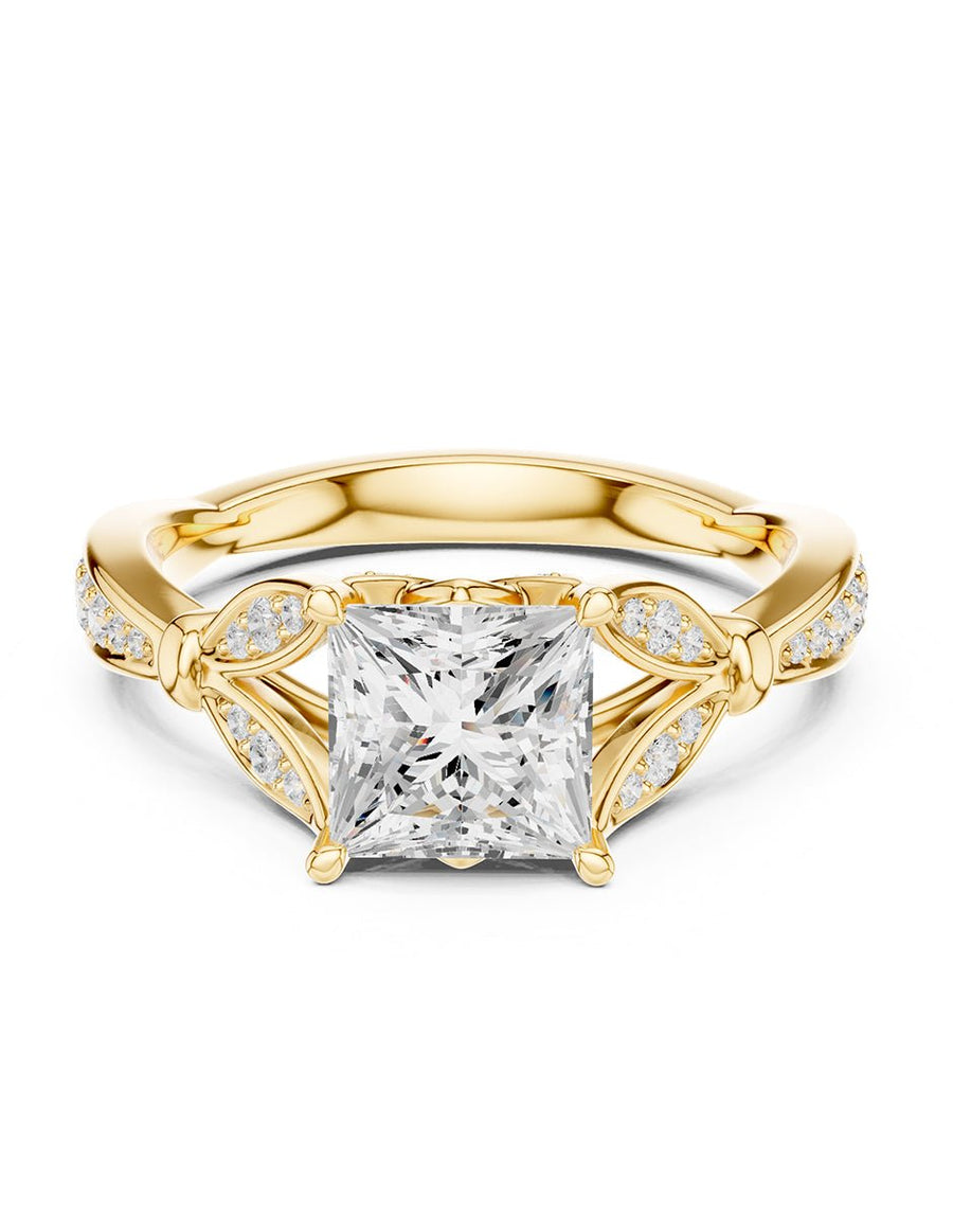Anillo de compromiso - piedras laterales - AMORE339-PR-LG