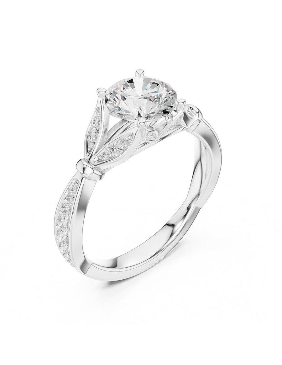 Anillo de compromiso - piedras laterales - AMORE339-RD-LG