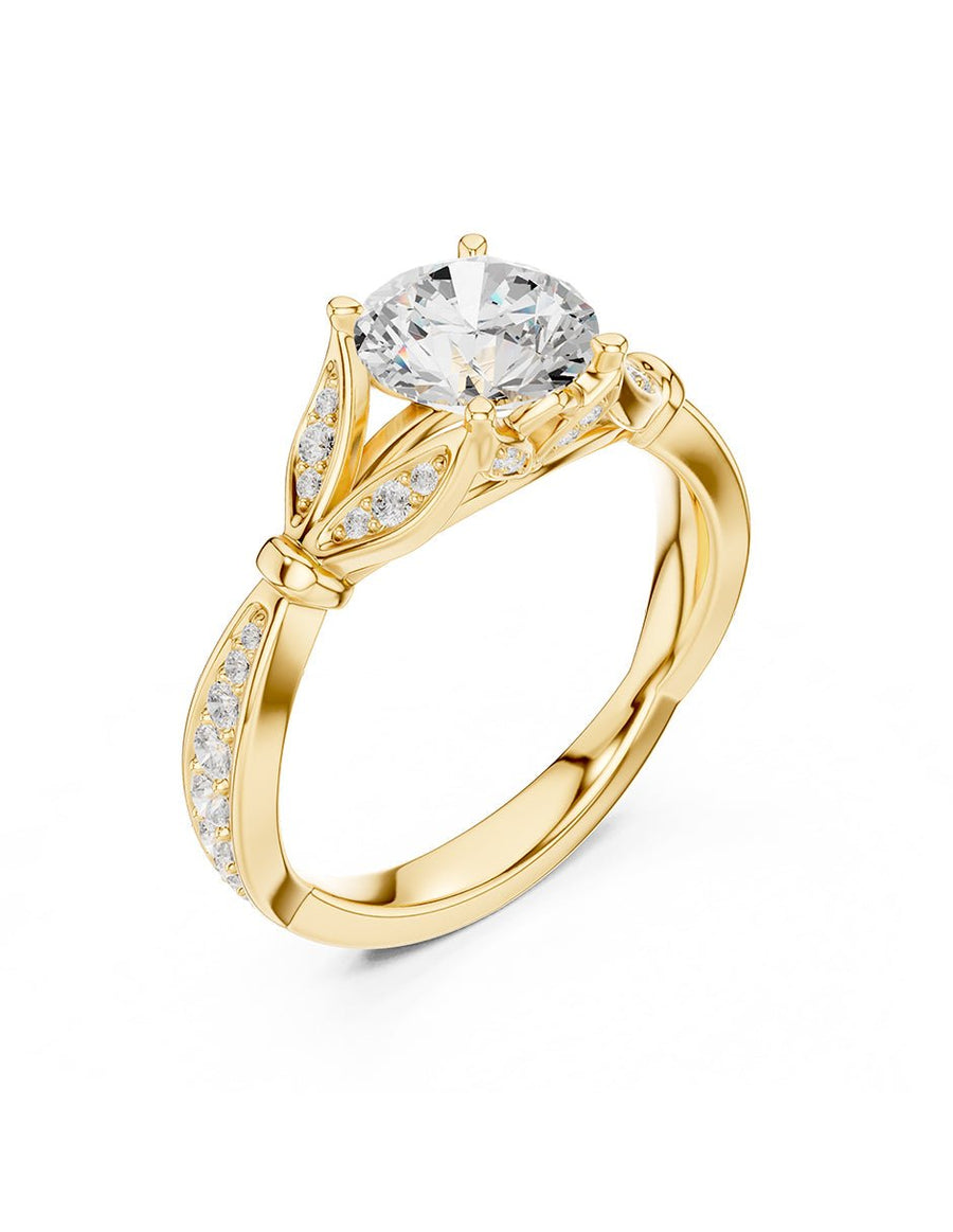Anillo de compromiso - piedras laterales - AMORE339-RD-LG