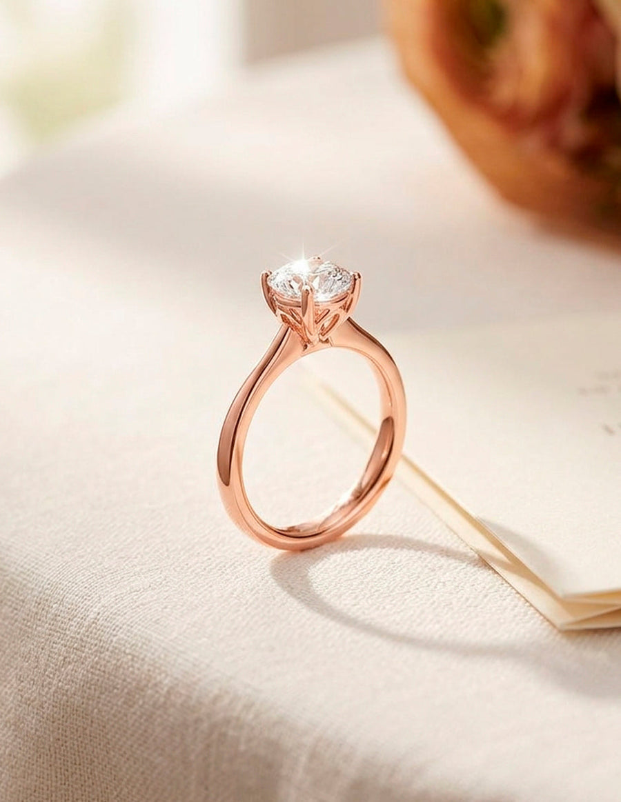 Anillo de Compromiso - solitario - AMORE34-RD-CZ