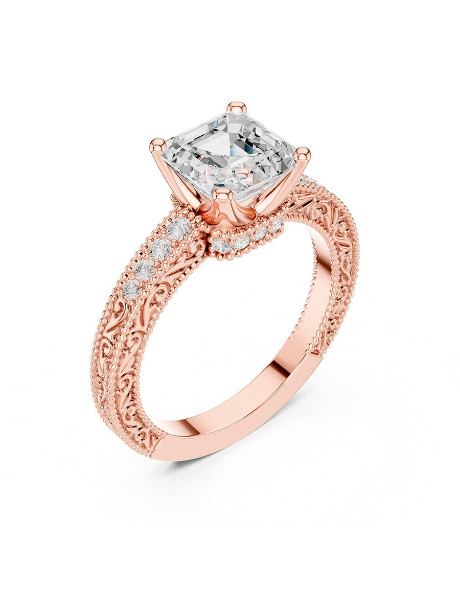 Anillo de compromiso - piedras laterales - AMORE340-AS-LG