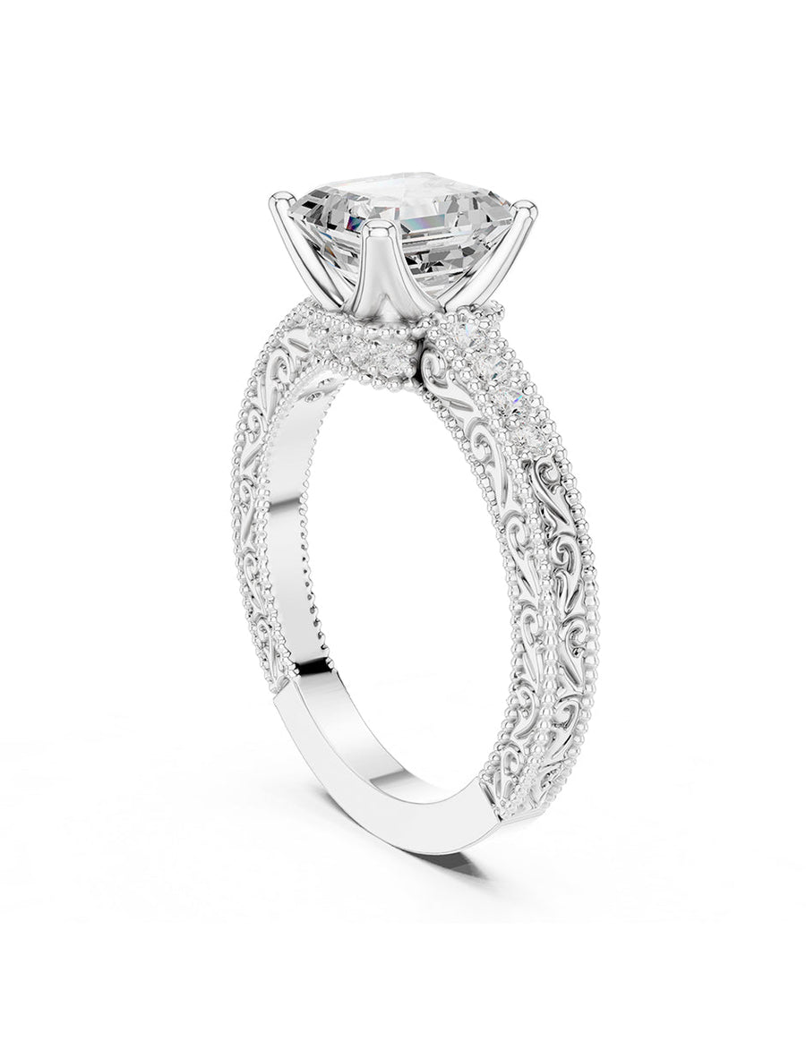 Anillo de compromiso - piedras laterales - AMORE340-AS-LG