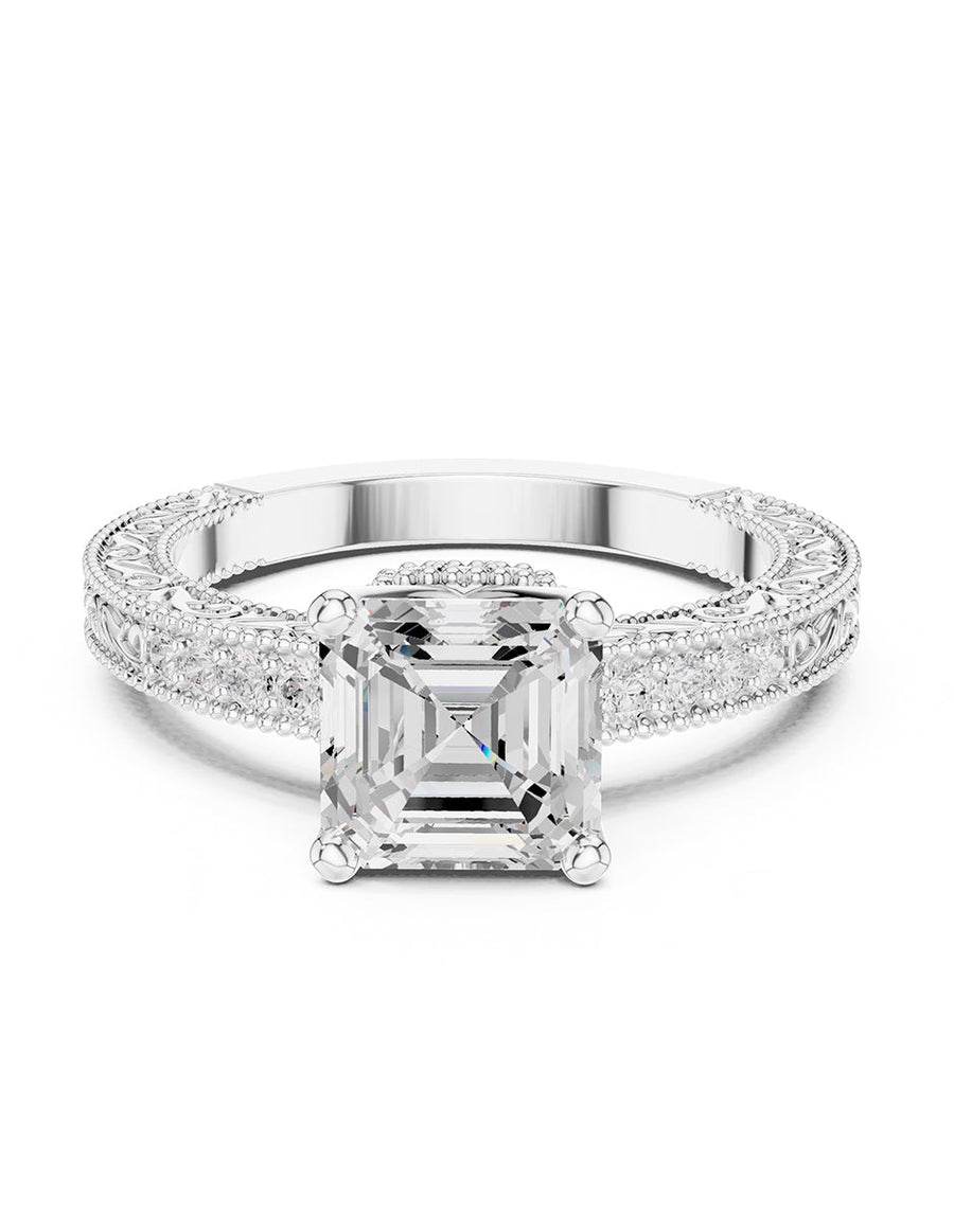 Anillo de compromiso - piedras laterales - AMORE340-AS-LG