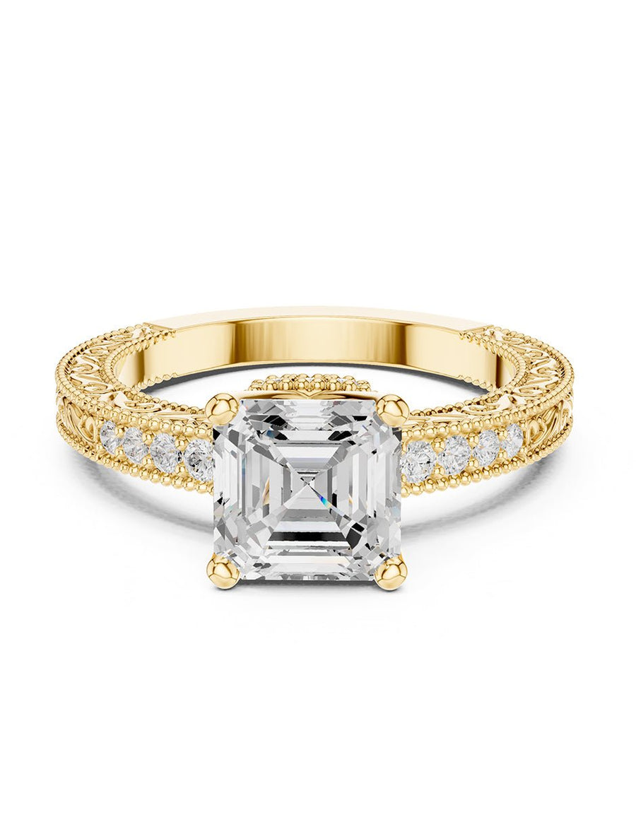 Anillo de compromiso - piedras laterales - AMORE340-AS-LG