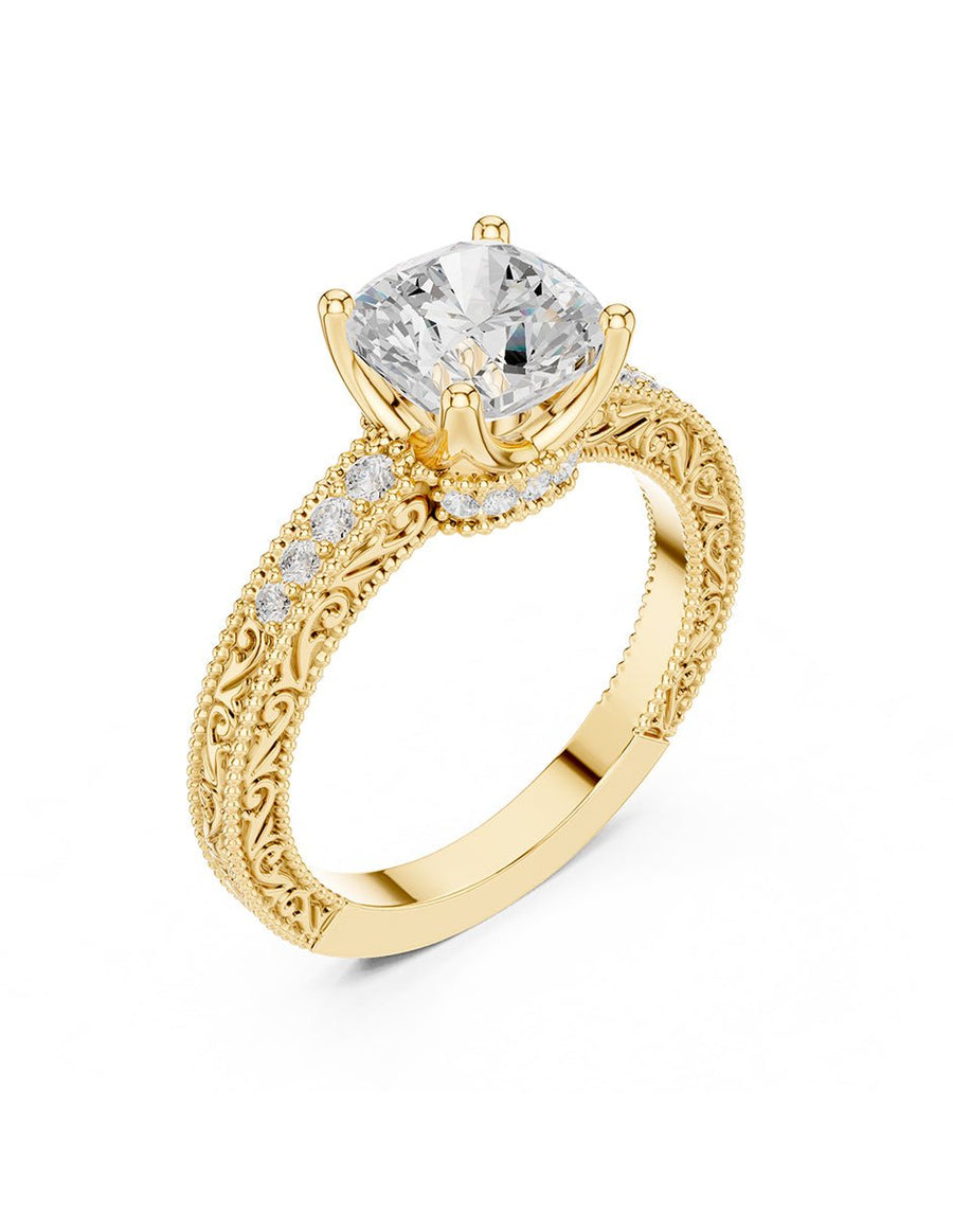 Anillo de compromiso - piedras laterales - AMORE340-CU-LG