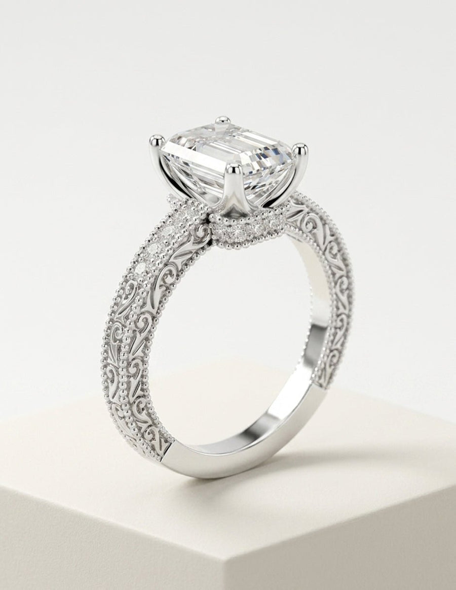 Montura para personalizar - piedras laterales - AMORE340-EM