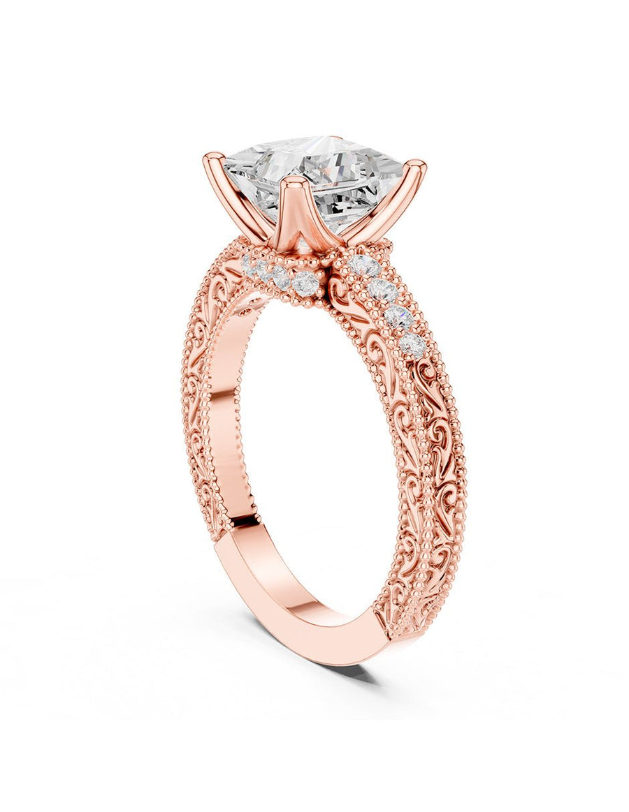 Anillo de compromiso - piedras laterales - AMORE340-PR-LG