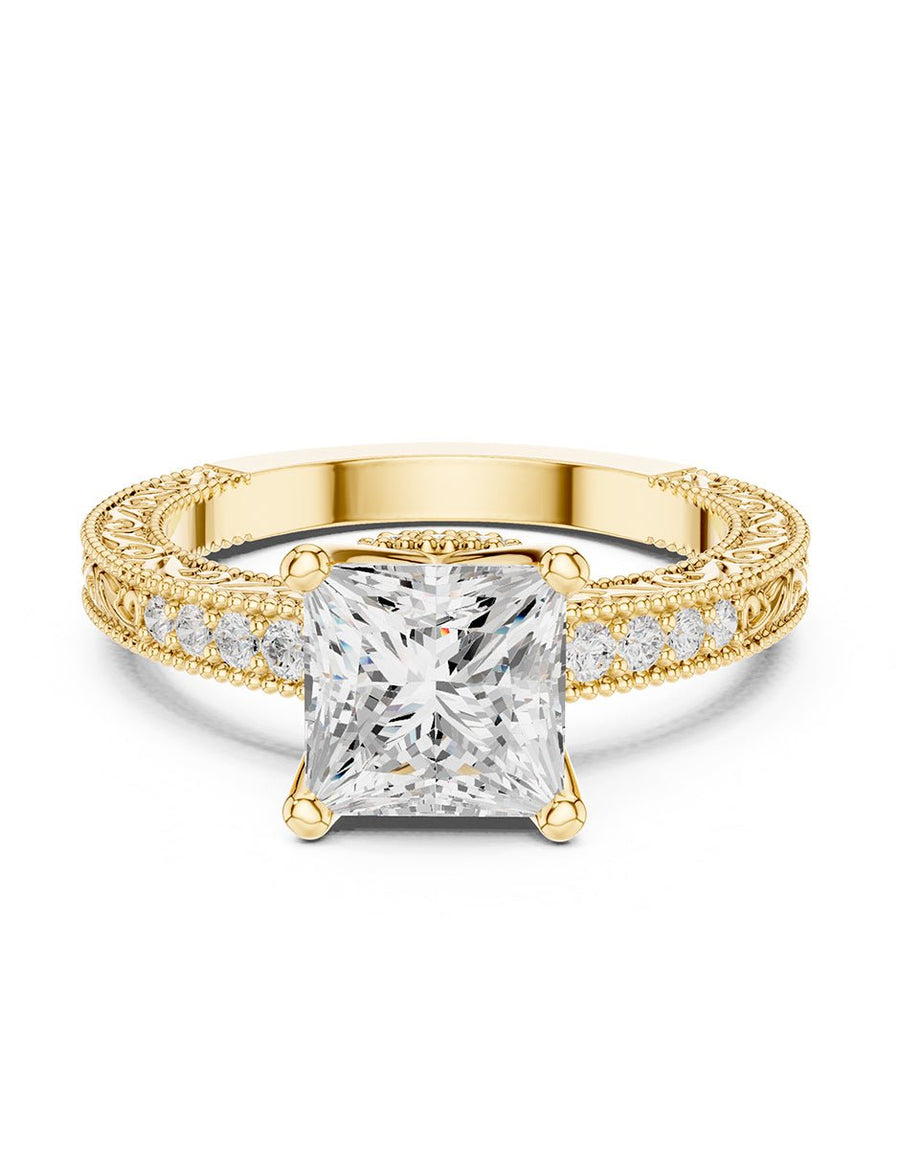 Anillo de compromiso - piedras laterales - AMORE340-PR-LG