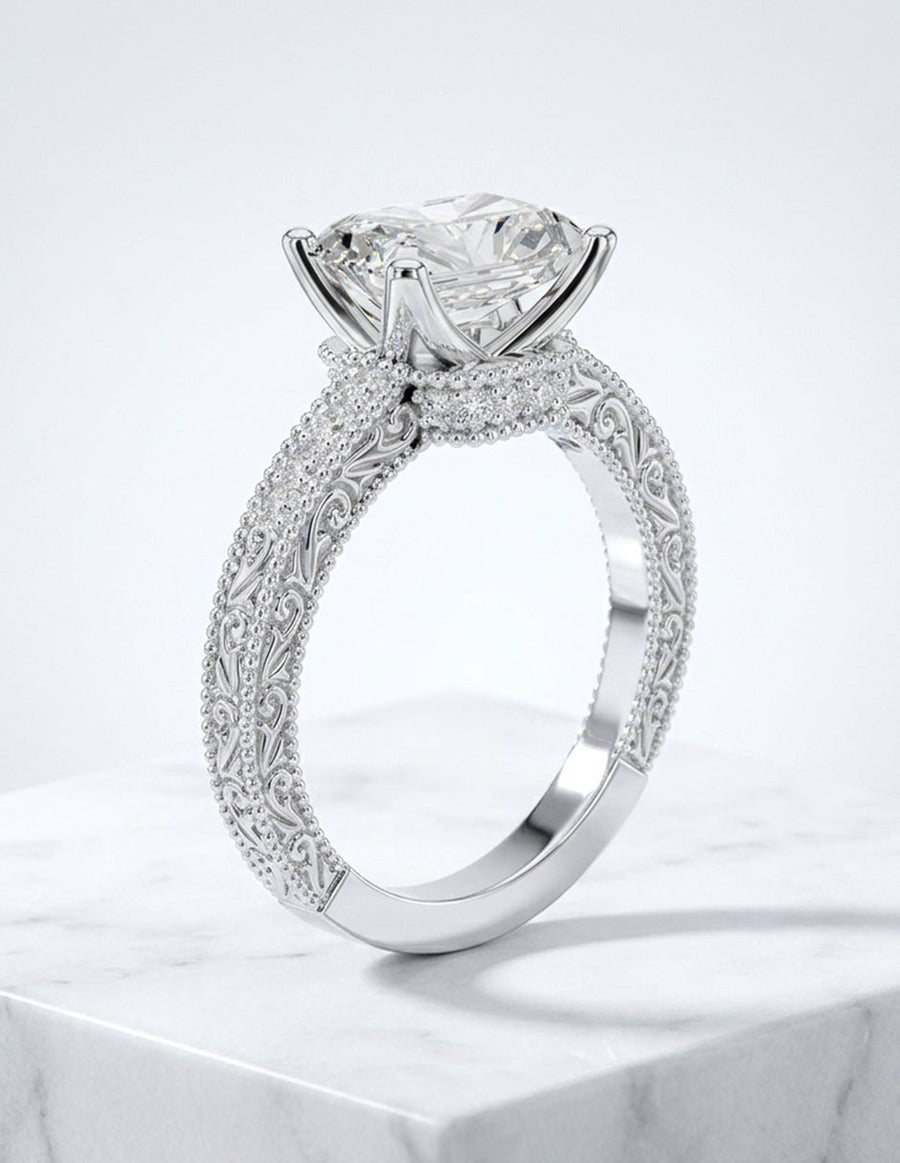 Anillo de compromiso - piedras laterales - AMORE340-RA-LG
