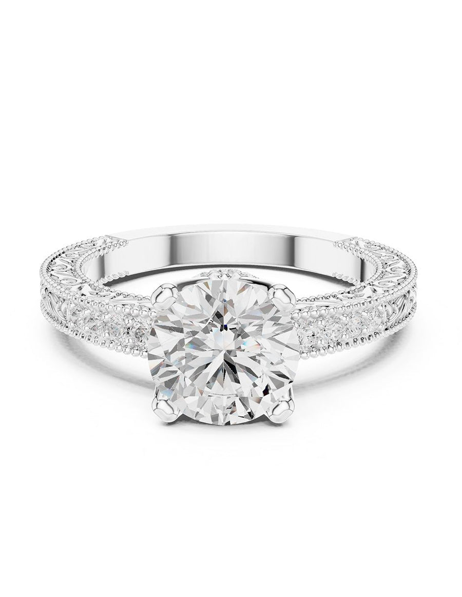 Anillo de compromiso - piedras laterales - AMORE340-RD-LG